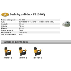 F31090Q BOSTITCH NAILS F 3.10- 90 P Q 4.05m