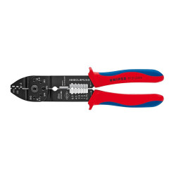 9721215B KNIPEX žnyplės 230 mm, skirtos užmaunamiems, neizoliuotiems galams.