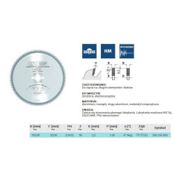 296.165.56H CMT PJŪKLAS HW D 165 F 20 Z 56 K 2.2/1.6 ALIUMINIS, ŽALVARIS, KOMPOZITAS