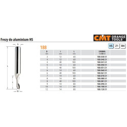 188.030.51 CMT PJAUSTYTUVAS HS D 3 I 12 L 60 S 8, SKIRTAS ALIUMINIUI. .