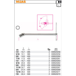 952AS-3-4 BETA T TIPO RANKENA SU 3/4" LIZDU 952AS ...3/4