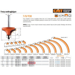 938.187.11 CMT HM R 3 D 18,7 I 12,7 S 8 SUAPVALINIMO FREZOS SU GUOLIU.