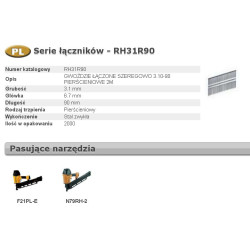 RH31R90 BOSTITCH vinys RH 21` 90mm žiedas 2M...